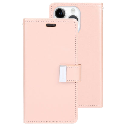 For iPhone 15 Pro Max GOOSPERY RICH DIARY Crazy Horse Texture Leather Phone Case(Rose Gold) - iPhone 15 Pro Max Cases by GOOSPERY | Online Shopping South Africa | PMC Jewellery | Buy Now Pay Later Mobicred