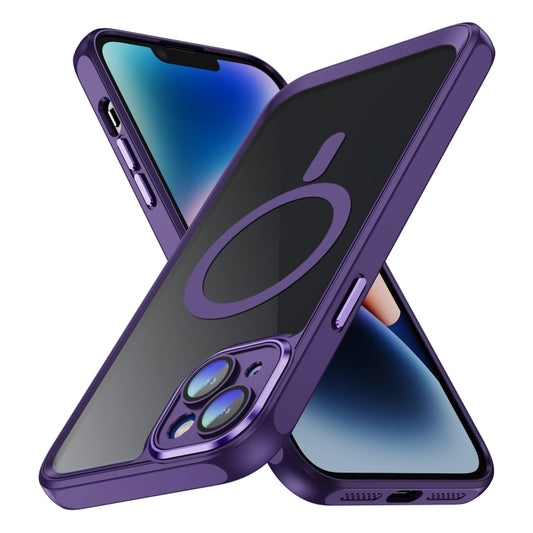 For iPhone 13 MagSafe Magnetic PC + TPU Phone Case with Lens Film(Dark Purple) - iPhone 13 Cases by PMC Jewellery | Online Shopping South Africa | PMC Jewellery