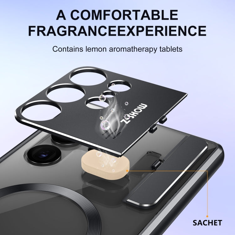 For Samsung Galaxy S23 Ultra 5G Aromatherapy Holder Single-sided MagSafe Magnetic Phone Case(Black) - Galaxy S23 Ultra 5G Cases by PMC TechLife | Online Shopping South Africa | PMC TechLife