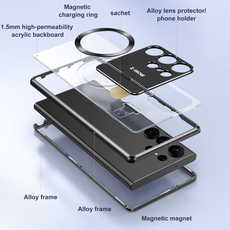 For Samsung Galaxy S23 Ultra 5G Aromatherapy Holder Single-sided MagSafe Magnetic Phone Case(Black) - Galaxy S23 Ultra 5G Cases by PMC TechLife | Online Shopping South Africa | PMC TechLife