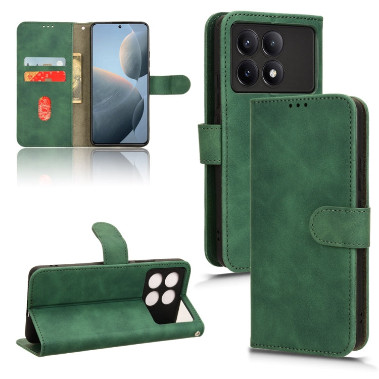 For Xiaomi Redmi K70 / K70 Pro Skin Feel Magnetic Flip Leather Phone Case(Green) - K70 Pro Cases by PMC Jewellery | Online Shopping South Africa | PMC Jewellery | Buy Now Pay Later Mobicred