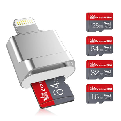 MicroDrive 8pin To TF Card Adapter Mini iPhone & iPad TF Card Reader, Capacity:128GB(Silver) -  by MICRODRIVE | Online Shopping South Africa | PMC Jewellery | Buy Now Pay Later Mobicred