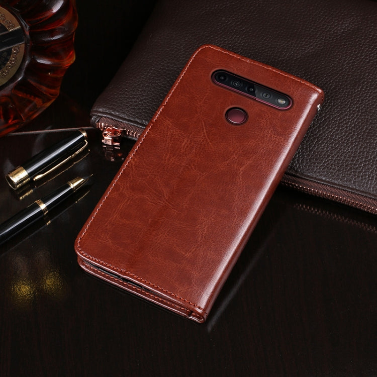 For LG K51S idewei Crazy Horse Texture Horizontal Flip Leather Case with Holder & Card Slots & Wallet(Dark Blue) - LG Cases by idewei | Online Shopping South Africa | PMC Jewellery | Buy Now Pay Later Mobicred