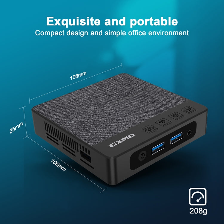 GXMO N42 Windows 11 Intel Gemini Lake N4020C Mini PC NVME SSD WiFi Mini Desktop Computer, Specification:6GB+64GB(Black) - Windows Mini PCs by GXMO | Online Shopping South Africa | PMC Jewellery | Buy Now Pay Later Mobicred