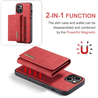 For iPhone 15 DG.MING M1 Series 3-Fold Multi Card Wallet Leather Phone Case(Red) - iPhone 15 Cases by DG.MING | Online Shopping South Africa | PMC Jewellery