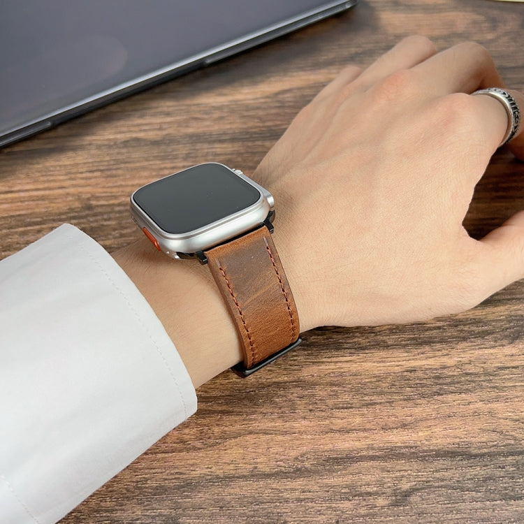 For Apple Watch Ultra 49mm Retro Texture Leather Watch Band(Blue) - Watch Bands by PMC TechLife | Online Shopping South Africa | PMC TechLife | Buy Now Pay Later Mobicred