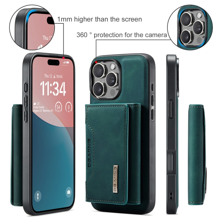 For iPhone 16 Pro DG.MING M2 Series 3-Fold Card Bag Wallet Leather Phone Case(Green) - iPhone 16 Pro Cases by DG.MING | Online Shopping South Africa | PMC Jewellery | Buy Now Pay Later Mobicred