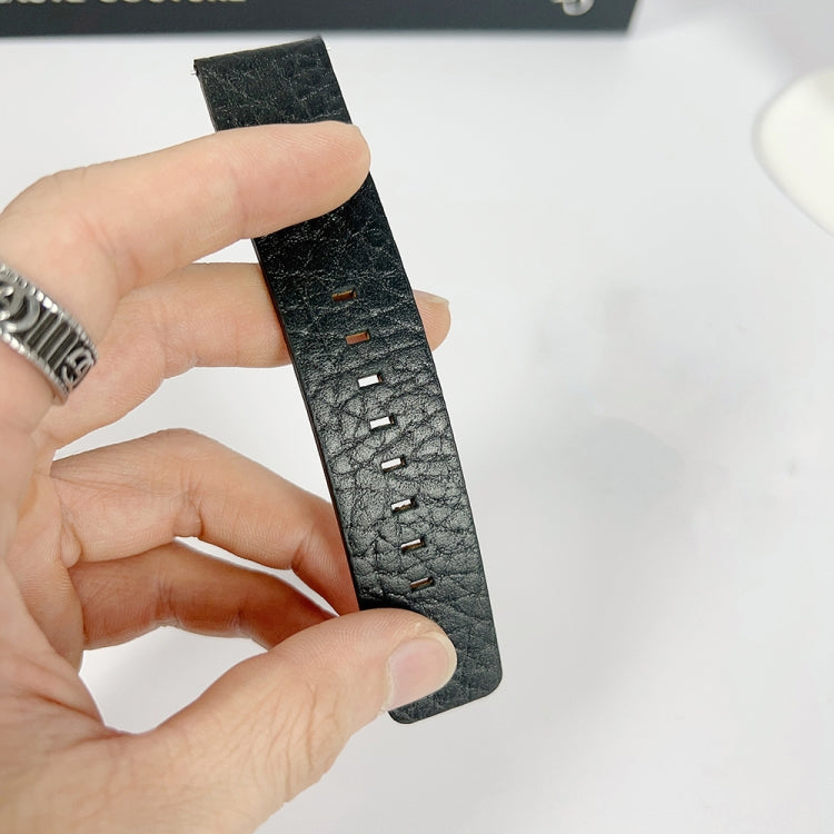 For Apple Watch Ultra 49mm Buffalo Leather Watch Band(Black) - Watch Bands by PMC TechLife | Online Shopping South Africa | PMC TechLife | Buy Now Pay Later Mobicred