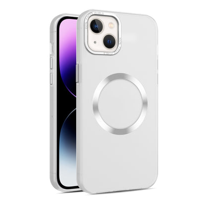 For iPhone 15 CD Texture MagSafe Frosted Translucent Phone Case(White) - iPhone 15 Cases by PMC Jewellery | Online Shopping South Africa | PMC Jewellery