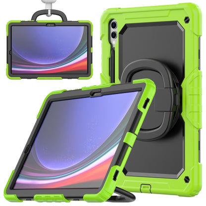 For Samsung Galaxy Tab S9+ / S10+ D Type Silicone Hybrid PC Tablet Case with Handle Holder(Yellow Green) - Galaxy Tab S9+ Cases by PMC Jewellery | Online Shopping South Africa | PMC Jewellery | Buy Now Pay Later Mobicred