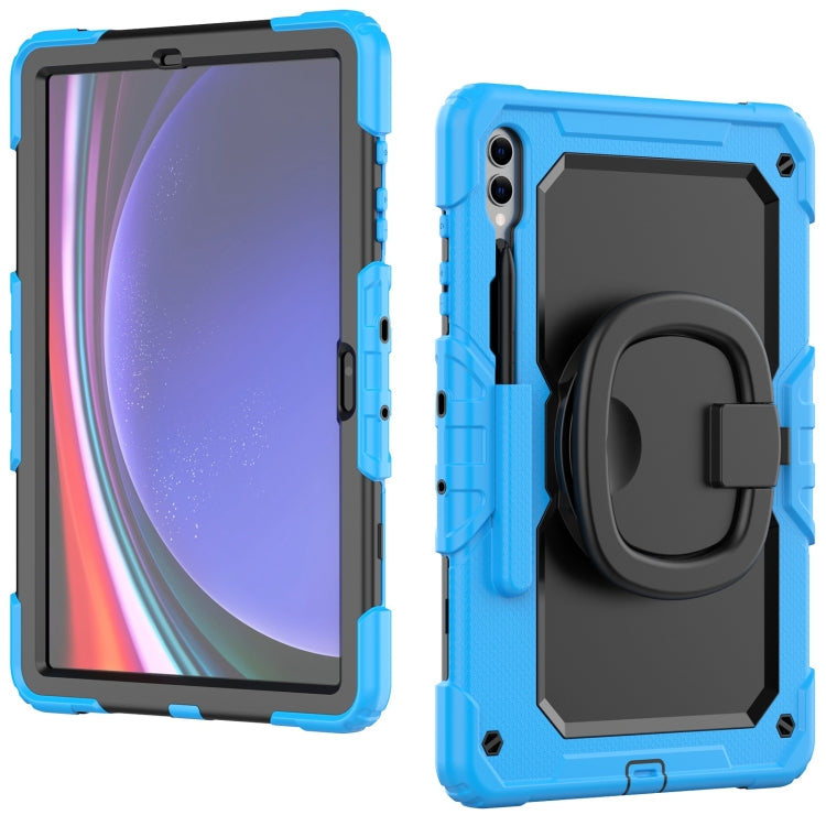 For Samsung Galaxy Tab S9+ / S10+ D Type Silicone Hybrid PC Tablet Case with Handle Holder(Light Blue) - Galaxy Tab S9+ Cases by PMC Jewellery | Online Shopping South Africa | PMC Jewellery | Buy Now Pay Later Mobicred