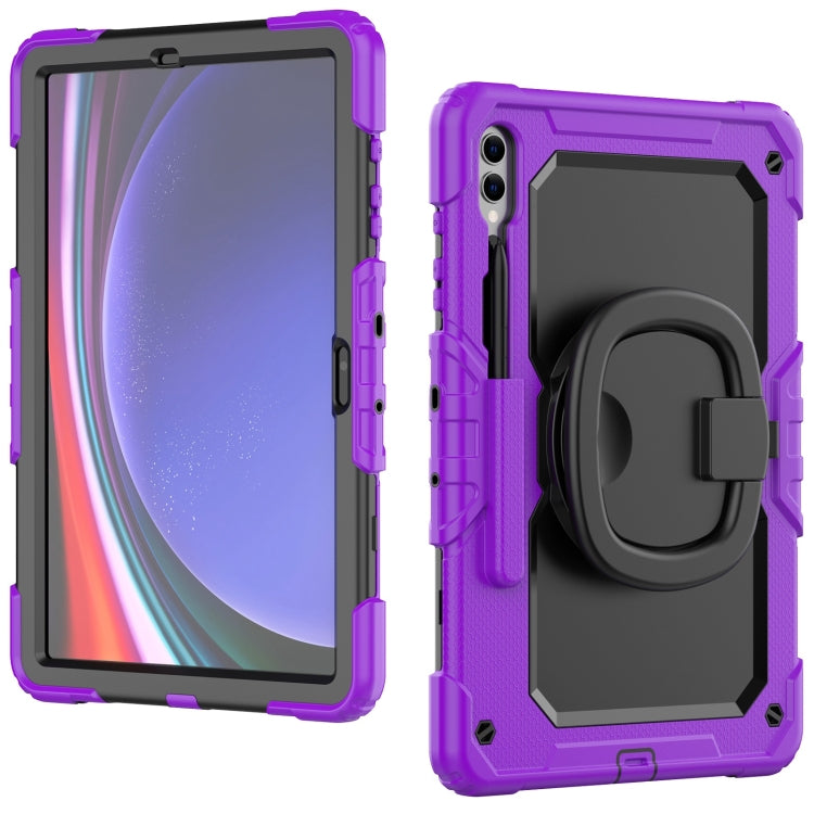 For Samsung Galaxy Tab S9+ / S10+ D Type Silicone Hybrid PC Tablet Case with Handle Holder(Purple) - Galaxy Tab S9+ Cases by PMC Jewellery | Online Shopping South Africa | PMC Jewellery | Buy Now Pay Later Mobicred