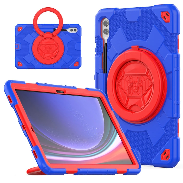 For Samsung Galaxy Tab S9+ / S10+ Spider Rotation Handle Silicone Hybrid PC Tablet Case(Red Blue) - Galaxy Tab S9+ Cases by PMC Jewellery | Online Shopping South Africa | PMC Jewellery | Buy Now Pay Later Mobicred