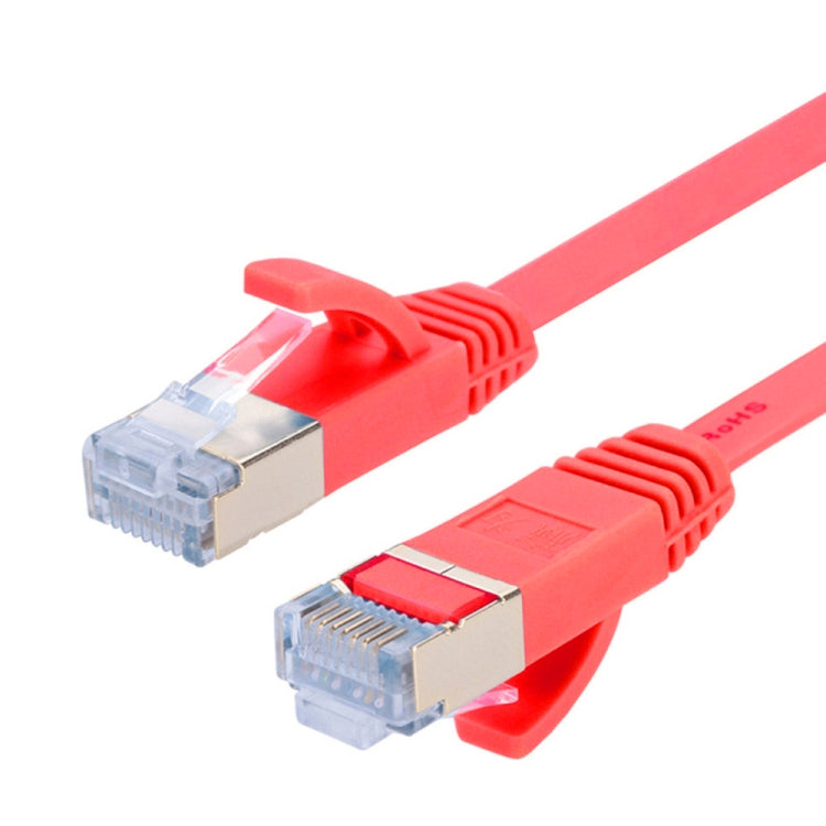 15m Gold Plated Head CAT7 High Speed 10Gbps Ultra-thin Flat Ethernet RJ45 Network LAN Cable(Red) - Lan Cable and Tools by PMC Jewellery | Online Shopping South Africa | PMC Jewellery | Buy Now Pay Later Mobicred