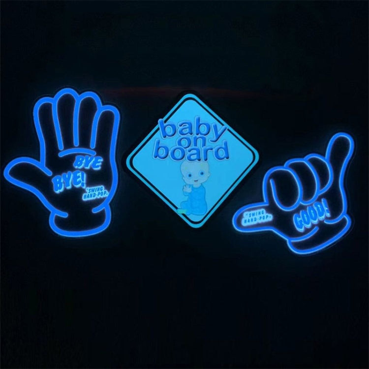 EL Luminous Car Stickers Cold Light Car Stickers Car Luminous Pattern Decoration(Wanted Ice Blue) - Decorative Sticker by PMC Jewellery | Online Shopping South Africa | PMC Jewellery | Buy Now Pay Later Mobicred