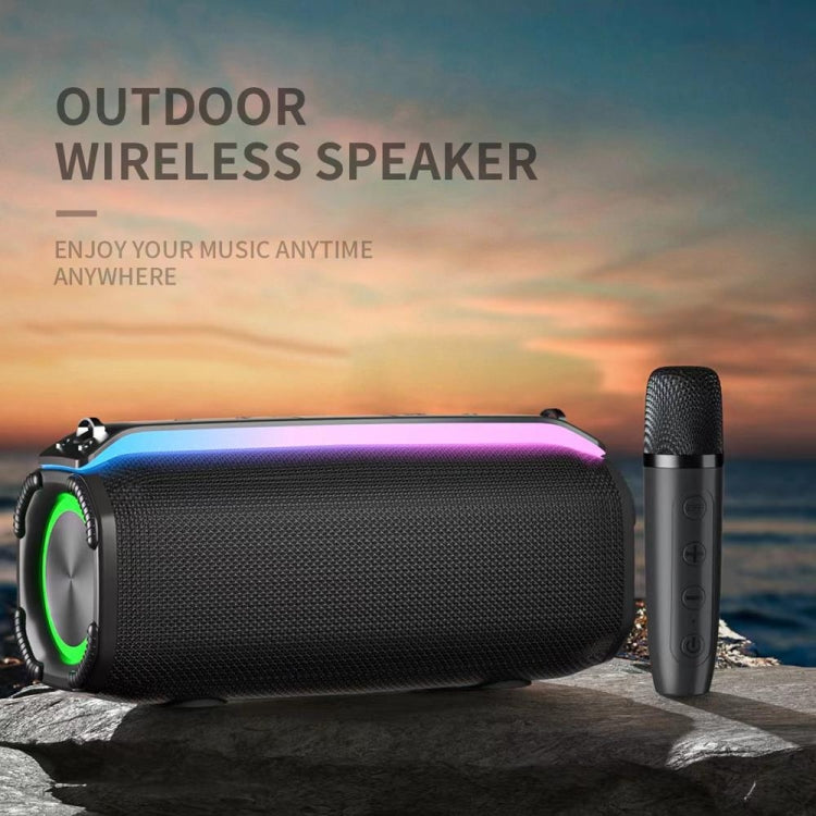 New RiXing NR8809 20W Outdoor Portable TWS Smart Wireless Bluetooth Speaker, Style:Single Mic(Blue) - free shipping - PMC Jewellery - Order now!