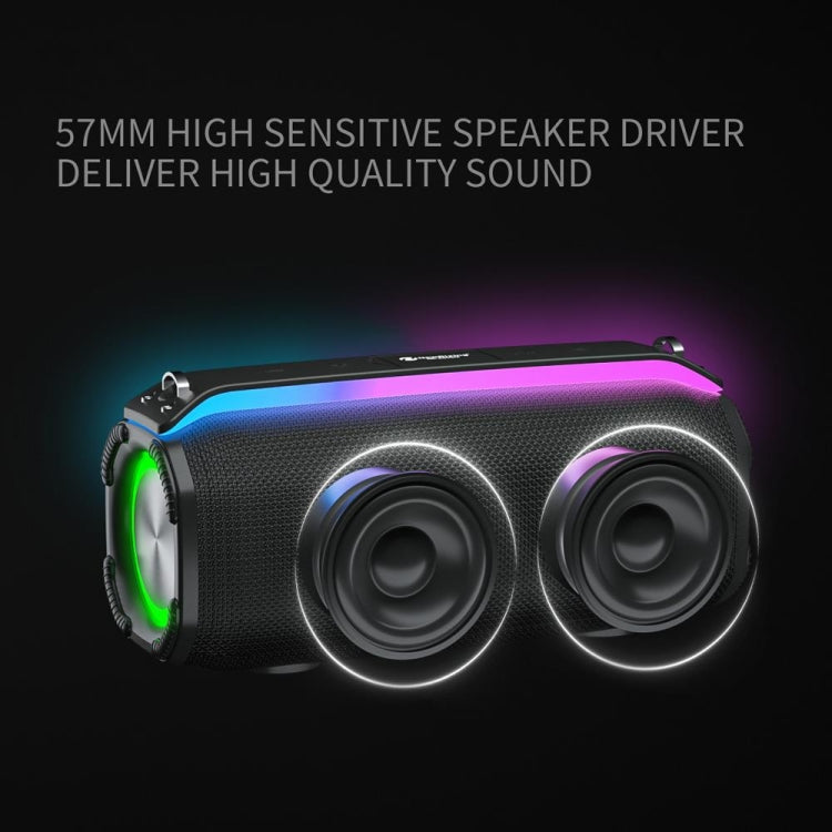 New RiXing NR8809 20W Outdoor Portable TWS Smart Wireless Bluetooth Speaker, Style:Single Mic(Black) - free shipping - PMC Jewellery - Order now!