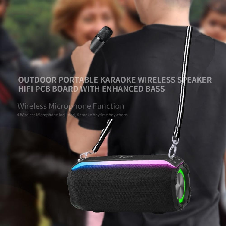 New RiXing NR8809 20W Outdoor Portable TWS Smart Wireless Bluetooth Speaker, Style:Dual Mic(Red) - free shipping - PMC Jewellery - Order now!