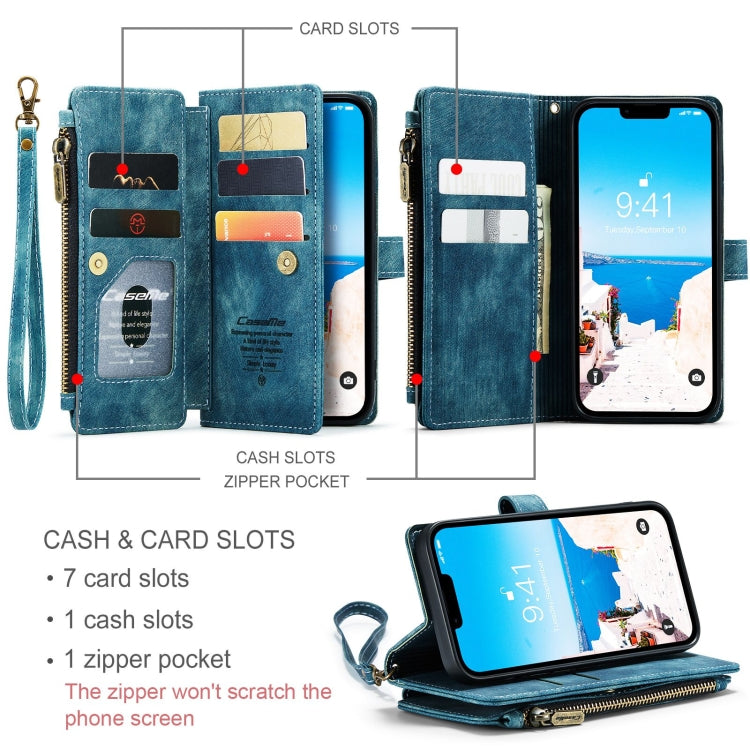 For iPhone 15 Plus CaseMe C30 Multifunctional Leather Phone Case(Blue) - iPhone 15 Plus Cases by CaseMe | Online Shopping South Africa | PMC Jewellery | Buy Now Pay Later Mobicred