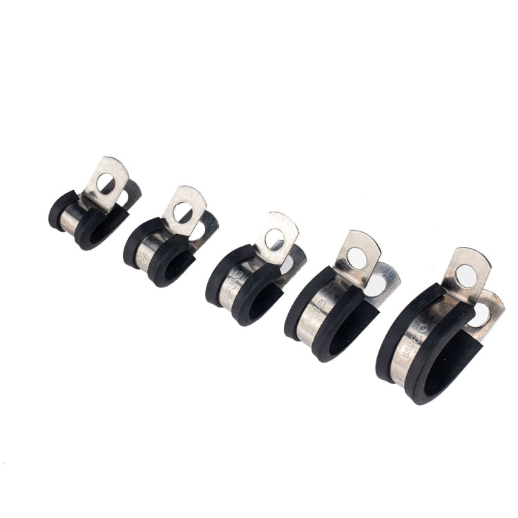 48 PCS Car Rubber Cushion Pipe Clamps Stainless Steel Clamps - Booster Cable & Clip by PMC Jewellery | Online Shopping South Africa | PMC Jewellery | Buy Now Pay Later Mobicred