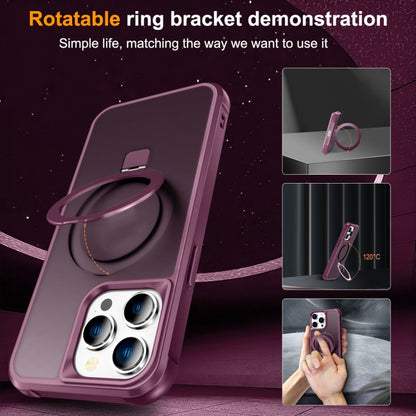 For iPhone 15 Pro MagSafe Magnetic Holder Phone Case(Wine Red) - iPhone 15 Pro Cases by PMC Jewellery | Online Shopping South Africa | PMC Jewellery