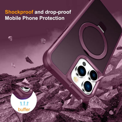 For iPhone 15 Pro MagSafe Magnetic Holder Phone Case(Wine Red) - iPhone 15 Pro Cases by PMC Jewellery | Online Shopping South Africa | PMC Jewellery