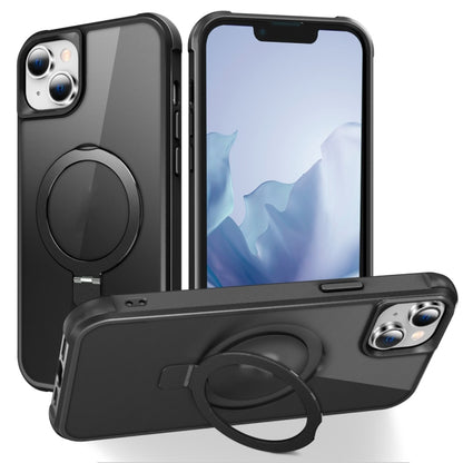 For iPhone 15 Plus MagSafe Magnetic Holder Phone Case(Black) - iPhone 15 Plus Cases by PMC Jewellery | Online Shopping South Africa | PMC Jewellery