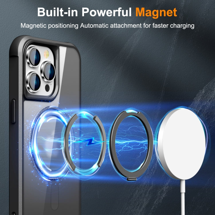 For iPhone 14 Pro MagSafe Magnetic Rotating Holder Phone Case(Black) - iPhone 14 Pro Cases by PMC Jewellery | Online Shopping South Africa | PMC Jewellery