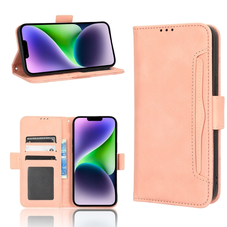 For iPhone 16 Pro Max Skin Feel Calf Texture Card Slots Leather Phone Case(Pink) - iPhone 16 Pro Max Cases by PMC Jewellery | Online Shopping South Africa | PMC Jewellery | Buy Now Pay Later Mobicred