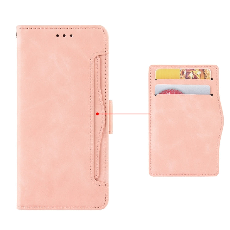 For iPhone 16 Pro Max Skin Feel Calf Texture Card Slots Leather Phone Case(Pink) - iPhone 16 Pro Max Cases by PMC Jewellery | Online Shopping South Africa | PMC Jewellery | Buy Now Pay Later Mobicred