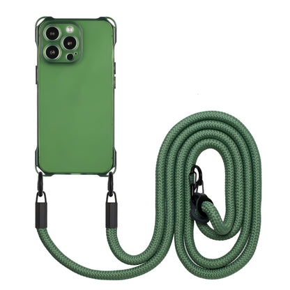 For iPhone 16 Pro Max Four-corner Shockproof TPU Phone Case with Lanyard(Green) - iPhone 16 Pro Max Cases by PMC Jewellery | Online Shopping South Africa | PMC Jewellery | Buy Now Pay Later Mobicred