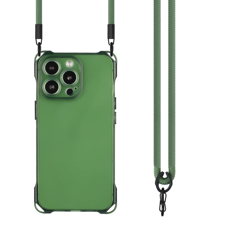 For iPhone 16 Pro Max Four-corner Shockproof TPU Phone Case with Lanyard(Green) - iPhone 16 Pro Max Cases by PMC Jewellery | Online Shopping South Africa | PMC Jewellery | Buy Now Pay Later Mobicred