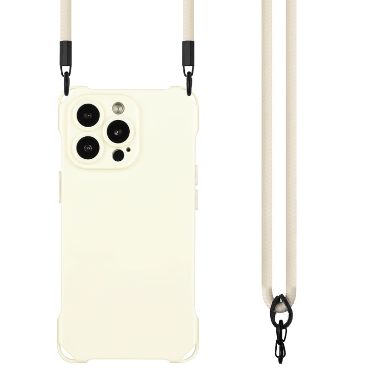 For iPhone 16 Pro Four-corner Shockproof TPU Phone Case with Lanyard(White) - iPhone 16 Pro Cases by PMC Jewellery | Online Shopping South Africa | PMC Jewellery | Buy Now Pay Later Mobicred