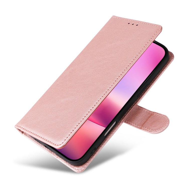 For iPhone 16 Multifunctional Horizontal Flip Leather Phone Case with Three Card Slots(Rose Gold) - iPhone 16 Cases by PMC Jewellery | Online Shopping South Africa | PMC Jewellery | Buy Now Pay Later Mobicred