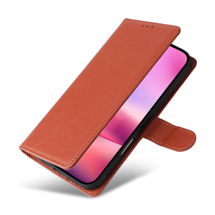 For iPhone 16 Plus Multifunctional Horizontal Flip Leather Phone Case with Three Card Slots(Brown) - iPhone 16 Plus Cases by PMC TechLife | Online Shopping South Africa | PMC TechLife | Buy Now Pay Later Mobicred