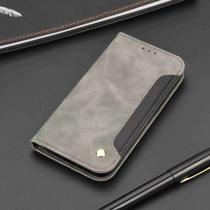 For iPhone 16 Pro Max Skin Feel Splicing Leather Phone Case(Grey) - iPhone 16 Pro Max Cases by PMC Jewellery | Online Shopping South Africa | PMC Jewellery | Buy Now Pay Later Mobicred