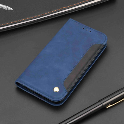 For iPhone 16 Plus Skin Feel Splicing Leather Phone Case(Blue) - iPhone 16 Plus Cases by PMC Jewellery | Online Shopping South Africa | PMC Jewellery | Buy Now Pay Later Mobicred