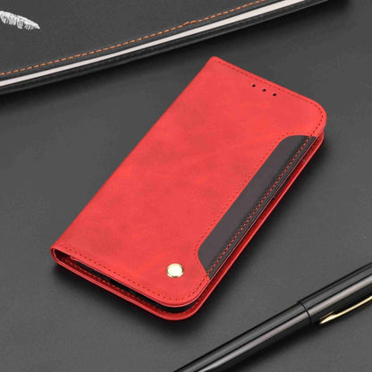 For iPhone 16 Skin Feel Splicing Leather Phone Case(Red) - iPhone 16 Cases by PMC Jewellery | Online Shopping South Africa | PMC Jewellery | Buy Now Pay Later Mobicred