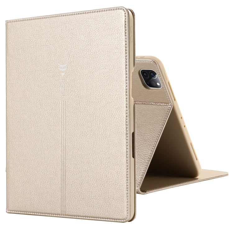 For iPad Pro 11 inch (2020) GEBEI PU+TPU Horizontal Flip Protective Tablet Case with Holder & Card Slots(Gold) - free shipping - PMc TechLife - Order now!