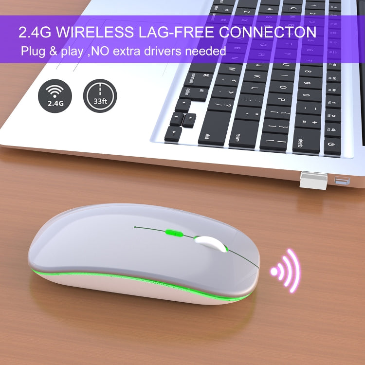 HXSJ M40 2.4GHZ 800,1200,1600dpi Third Gear Adjustment Colorful Wireless Mouse USB Rechargeable(Silver) - free shipping - PMC TechLife - Order now!