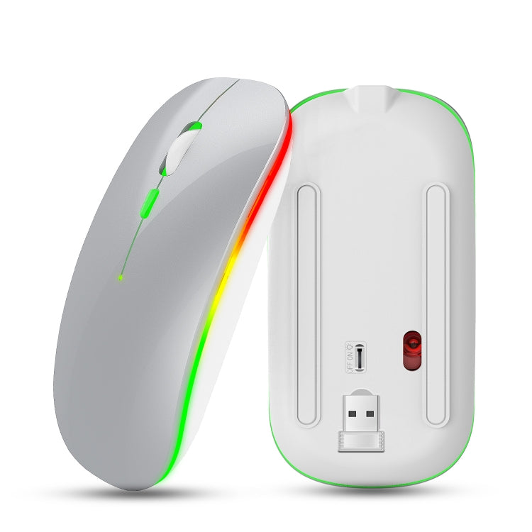 HXSJ M40 2.4GHZ 800,1200,1600dpi Third Gear Adjustment Colorful Wireless Mouse USB Rechargeable(Silver) - free shipping - PMC TechLife - Order now!