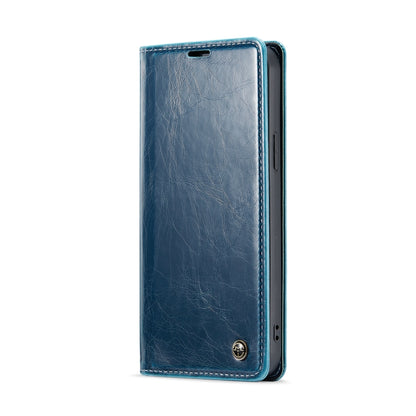 For iPhone 15 Pro Max CaseMe 003 Crazy Horse Texture Leather Phone Case(Blue) - iPhone 15 Pro Max Cases by CaseMe | Online Shopping South Africa | PMC Jewellery | Buy Now Pay Later Mobicred