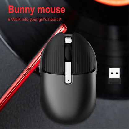 HXSJ M106 2.4GHZ 1600dpi Single-mode Wireless Mouse USB Rechargeable(Black) - Wireless Mice by HXSJ | Online Shopping South Africa | PMC Jewellery | Buy Now Pay Later Mobicred