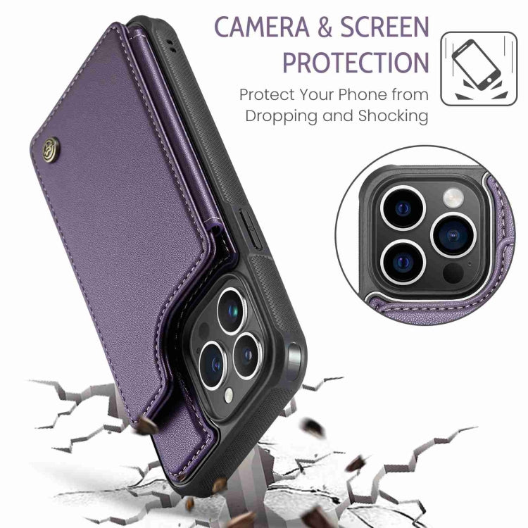 For iPhone 15 Pro Max CaseMe C22 Card Slots Holder RFID Anti-theft Phone Case(Purple) - iPhone 15 Pro Max Cases by CaseMe | Online Shopping South Africa | PMC Jewellery | Buy Now Pay Later Mobicred