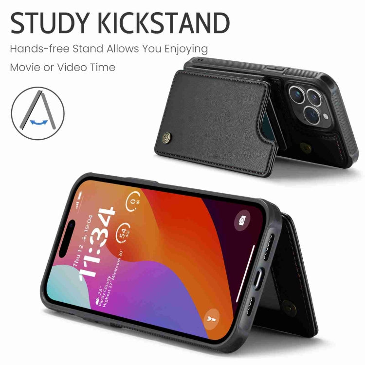 For iPhone 15 Pro Max CaseMe C22 Card Slots Holder RFID Anti-theft Phone Case(Black) - free shipping - PMC Jewellery - Order now!