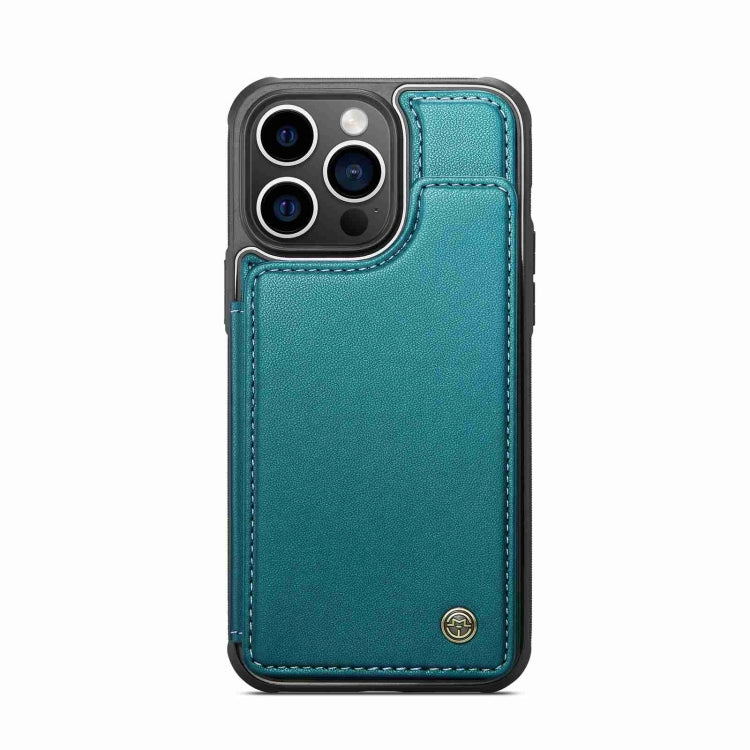 For iPhone 15 Pro CaseMe C22 Card Slots Holder RFID Anti-theft Phone Case(Blue Green) - free shipping - PMC Jewellery - Order now!