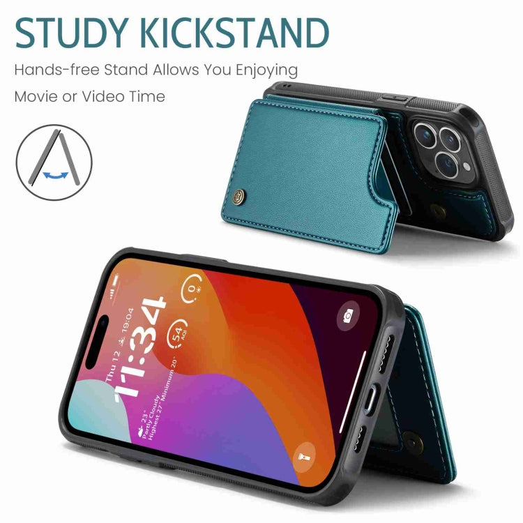 For iPhone 15 Pro CaseMe C22 Card Slots Holder RFID Anti-theft Phone Case(Blue Green) - free shipping - PMC Jewellery - Order now!