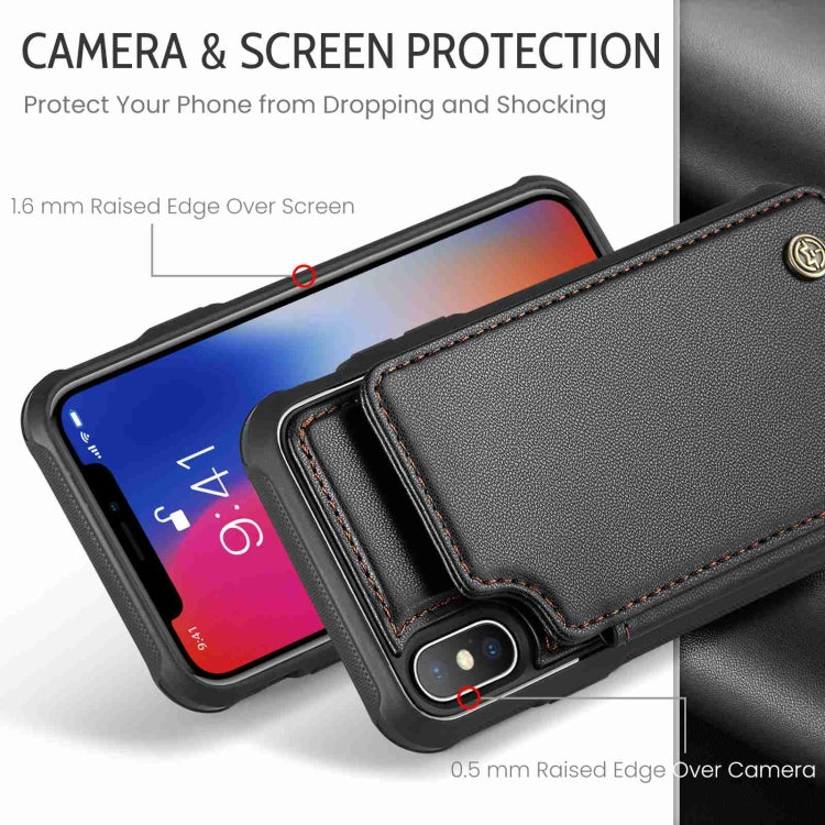 For iPhone XS / X CaseMe C22 Card Slots Holder RFID Anti-theft Phone Case(Black) - free shipping - PMC Jewellery - Order now!