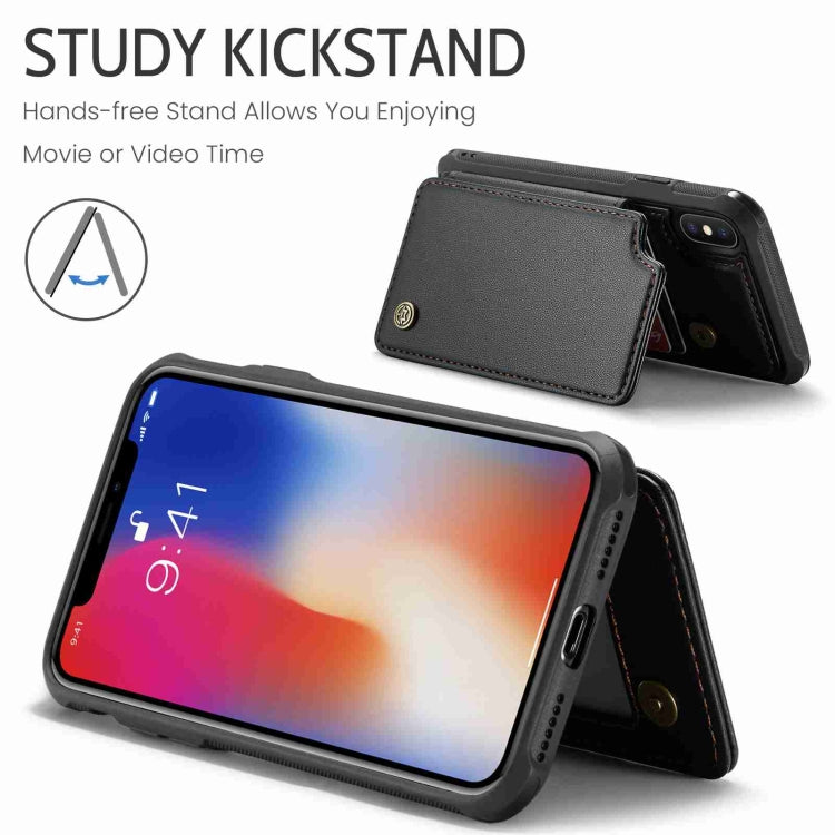 For iPhone XS / X CaseMe C22 Card Slots Holder RFID Anti-theft Phone Case(Black) - free shipping - PMC Jewellery - Order now!