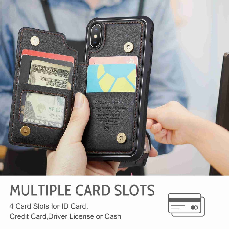 For iPhone XS / X CaseMe C22 Card Slots Holder RFID Anti-theft Phone Case(Black) - free shipping - PMC Jewellery - Order now!